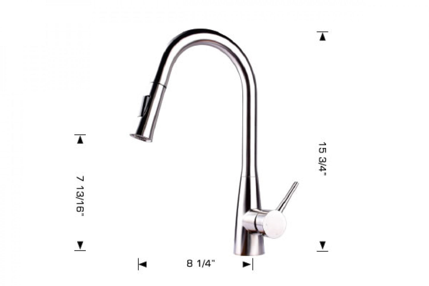 American Imaginations AI-34394 3" Brushed Stainless Steel Unique Stainless Steel Transitional Kitchen Sink Faucet
