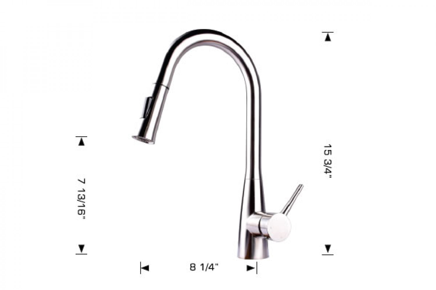 American Imaginations AI-34394 3" Brushed Stainless Steel Unique Stainless Steel Transitional Kitchen Sink Faucet