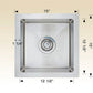 American Imaginations AI-34396 15" Stainless Steel Square Stainless Steel Modern Kitchen Sink