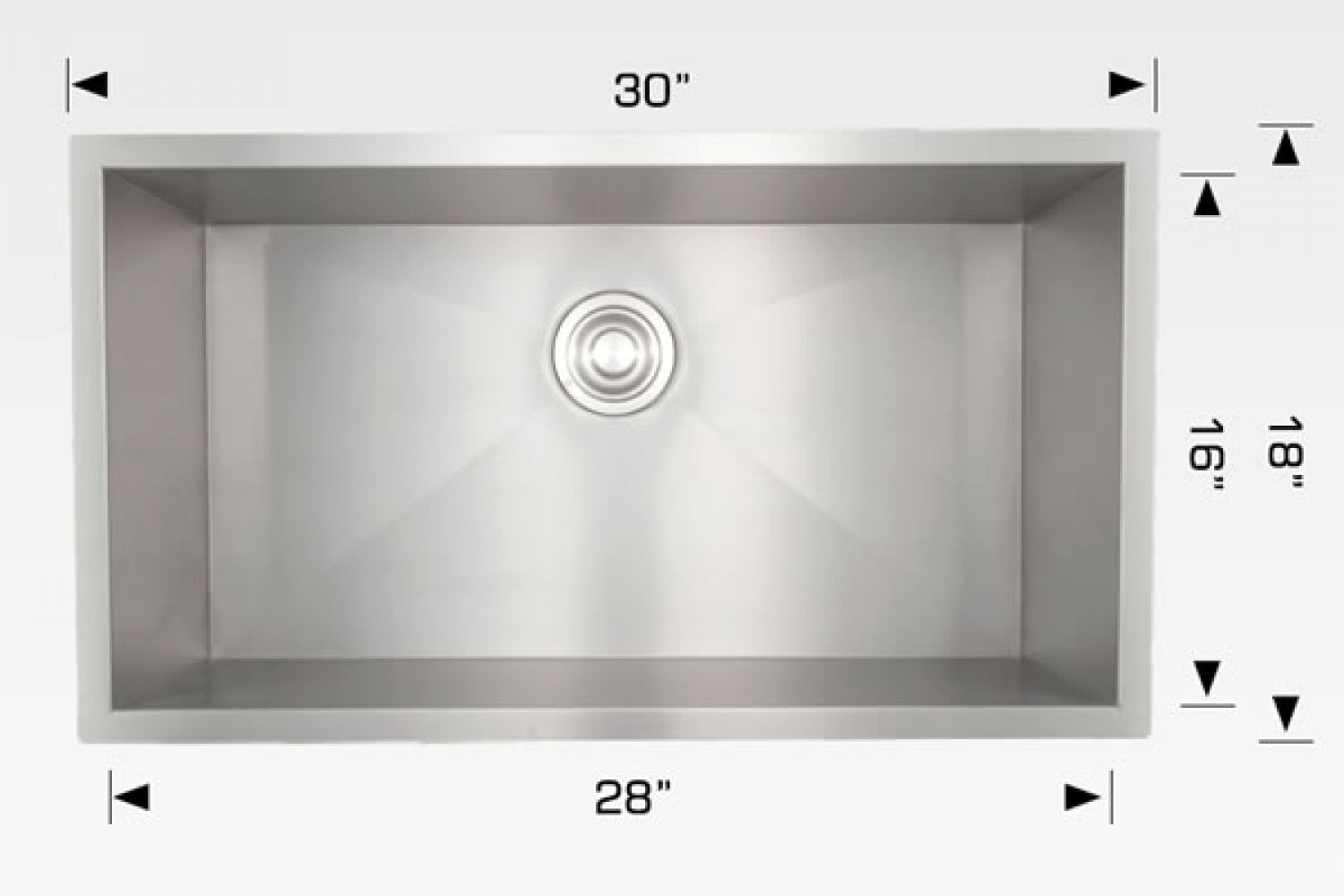 American Imaginations AI-34399 30" Stainless Steel Rectangle Stainless Steel Modern Kitchen Sink