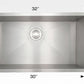 American Imaginations AI-34404 32" Stainless Steel Rectangle Stainless Steel Modern Kitchen Sink