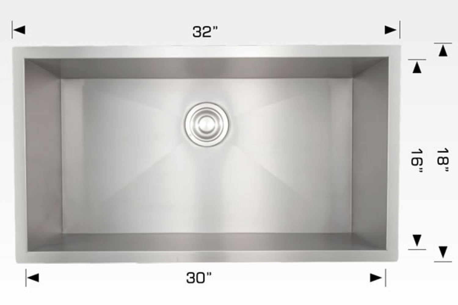 American Imaginations AI-34404 32" Stainless Steel Rectangle Stainless Steel Modern Kitchen Sink