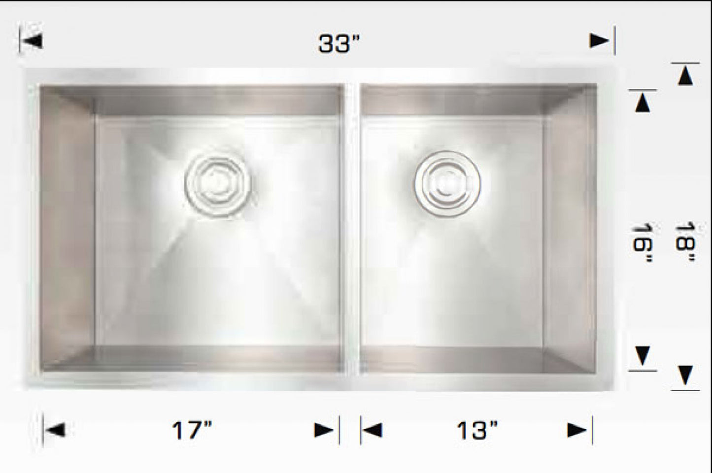 American Imaginations AI-34408 33" Stainless Steel Rectangle Stainless Steel Modern Kitchen Sink