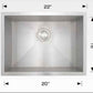 American Imaginations AI-34410 22" Stainless Steel Rectangle Stainless Steel Modern Kitchen Sink