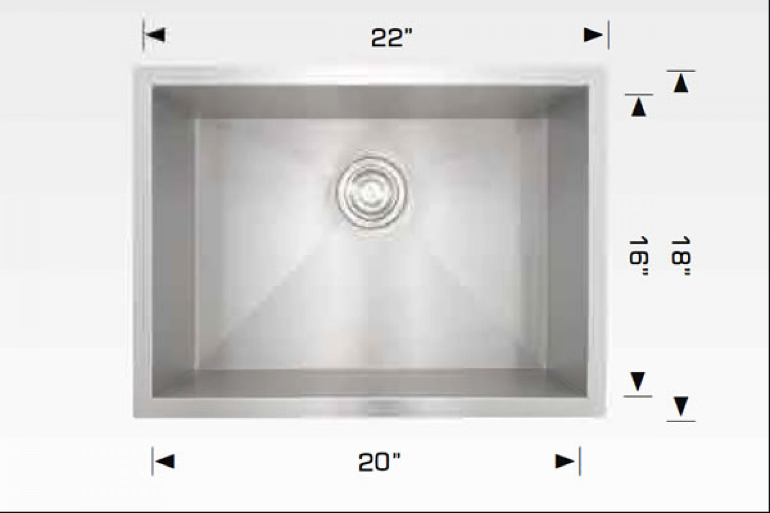 American Imaginations AI-34410 22" Stainless Steel Rectangle Stainless Steel Modern Kitchen Sink