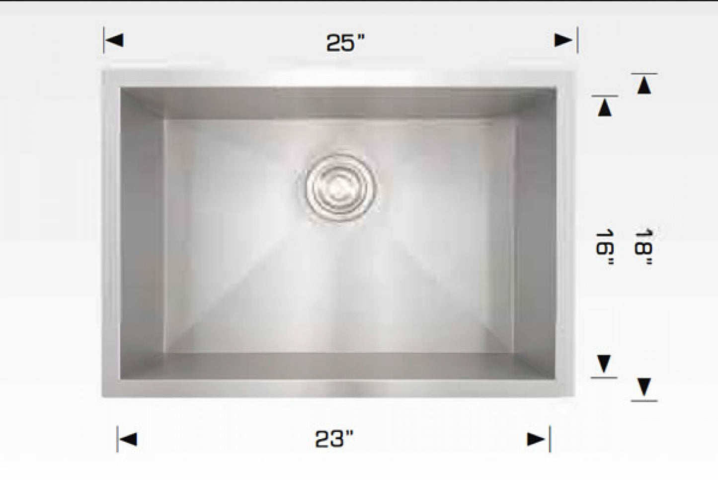 American Imaginations AI-34411 25" Stainless Steel Rectangle Stainless Steel Modern Kitchen Sink