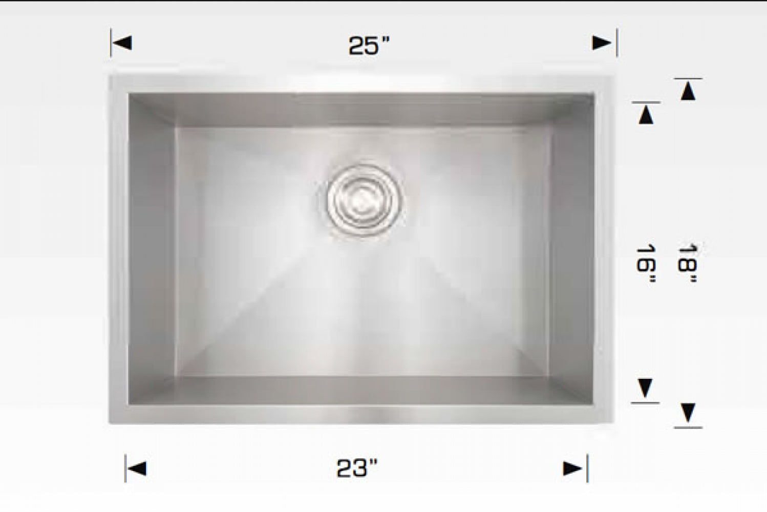 American Imaginations AI-34411 25" Stainless Steel Rectangle Stainless Steel Modern Kitchen Sink