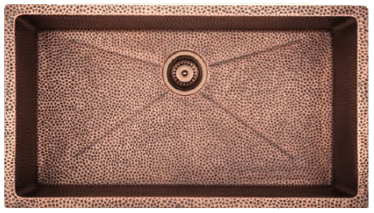 American Imaginations AI-34415 32" Copper Rectangle Copper Transitional Kitchen Sink