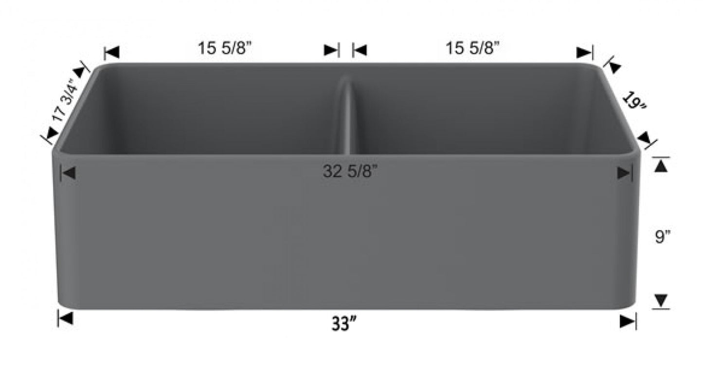 American Imaginations AI-34420 33" Black Granite Composite Rectangle Granite Composite Modern Kitchen Sink