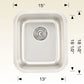 American Imaginations AI-34421 15" Stainless Steel Rectangle Stainless Steel Modern Kitchen Sink