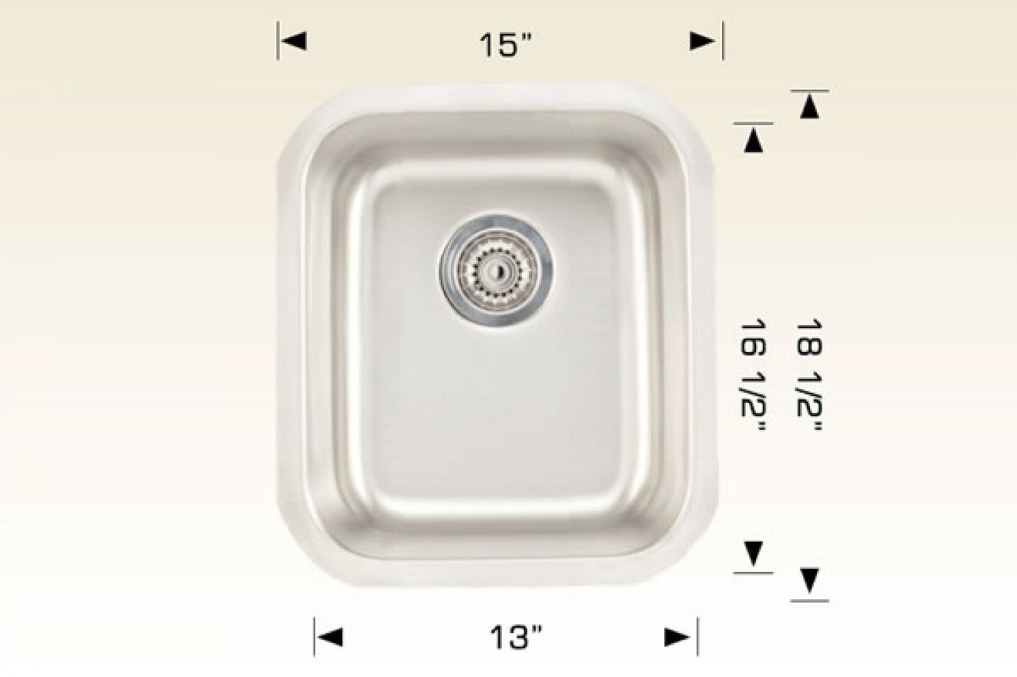 American Imaginations AI-34421 15" Stainless Steel Rectangle Stainless Steel Modern Kitchen Sink