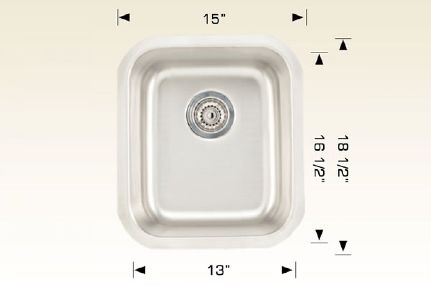 American Imaginations AI-34421 15" Stainless Steel Rectangle Stainless Steel Modern Kitchen Sink
