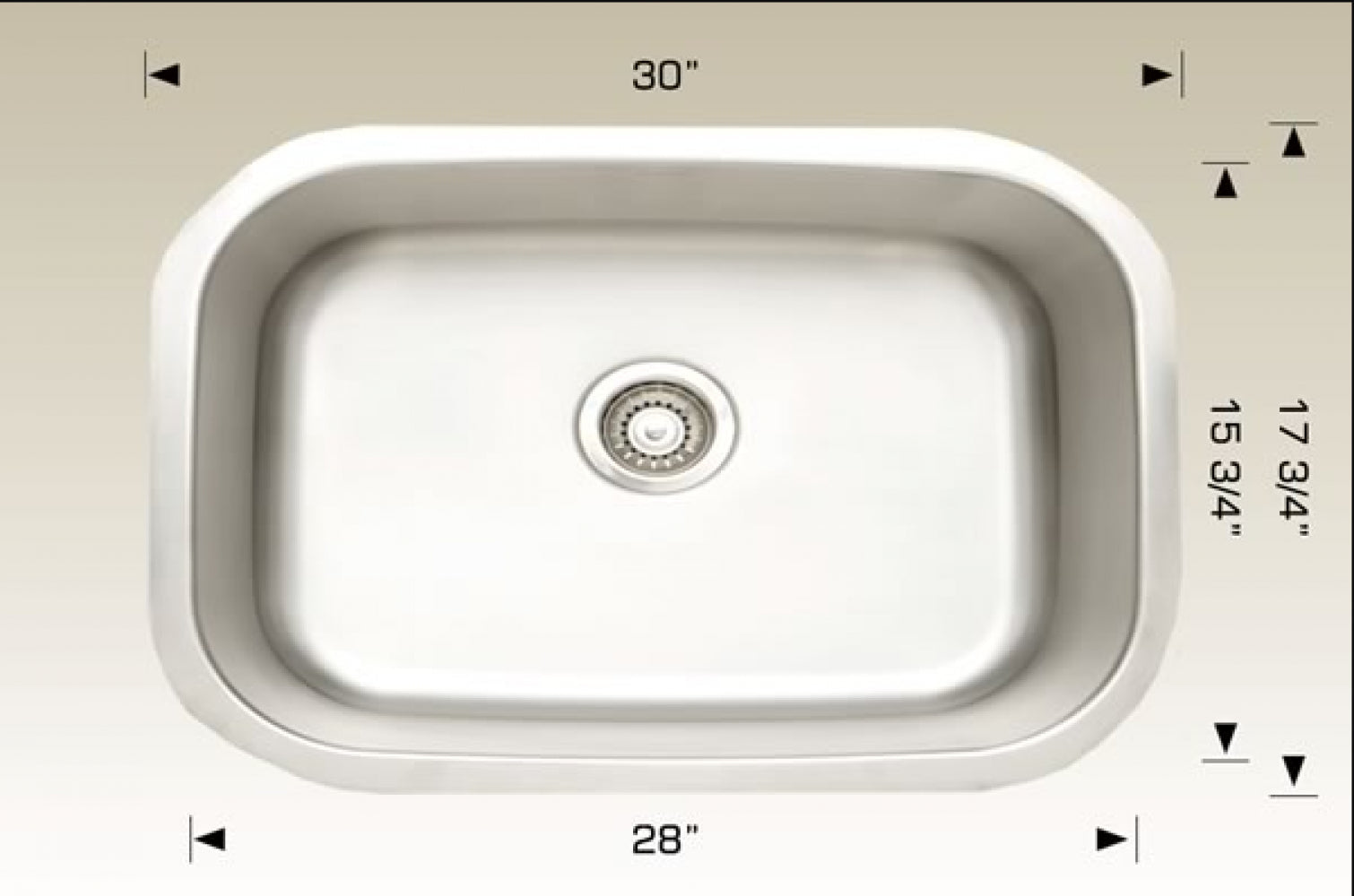 American Imaginations AI-34430 30" Stainless Steel Rectangle Stainless Steel Modern Kitchen Sink