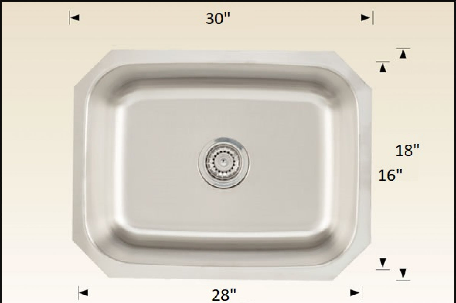 American Imaginations AI-34432 30" Stainless Steel Rectangle Stainless Steel Modern Kitchen Sink
