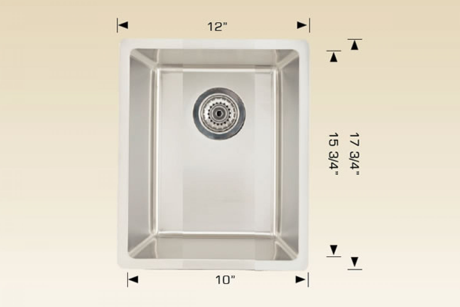 American Imaginations AI-34434 12" Stainless Steel Rectangle Stainless Steel Modern Kitchen Sink