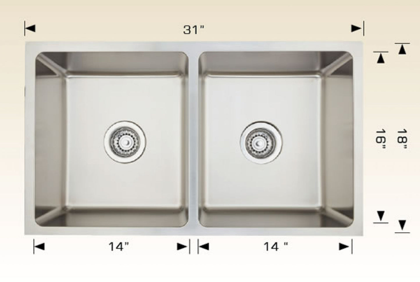 American Imaginations AI-34437 31" Stainless Steel Rectangle Stainless Steel Modern Kitchen Sink