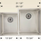 American Imaginations AI-34449 32" Stainless Steel Rectangle Stainless Steel Modern Kitchen Sink