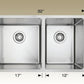 American Imaginations AI-34450 32" Stainless Steel Rectangle Stainless Steel Modern Kitchen Sink