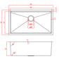 American Imaginations AI-34453 32" Stainless Steel Rectangle Stainless Steel Modern Kitchen Sink