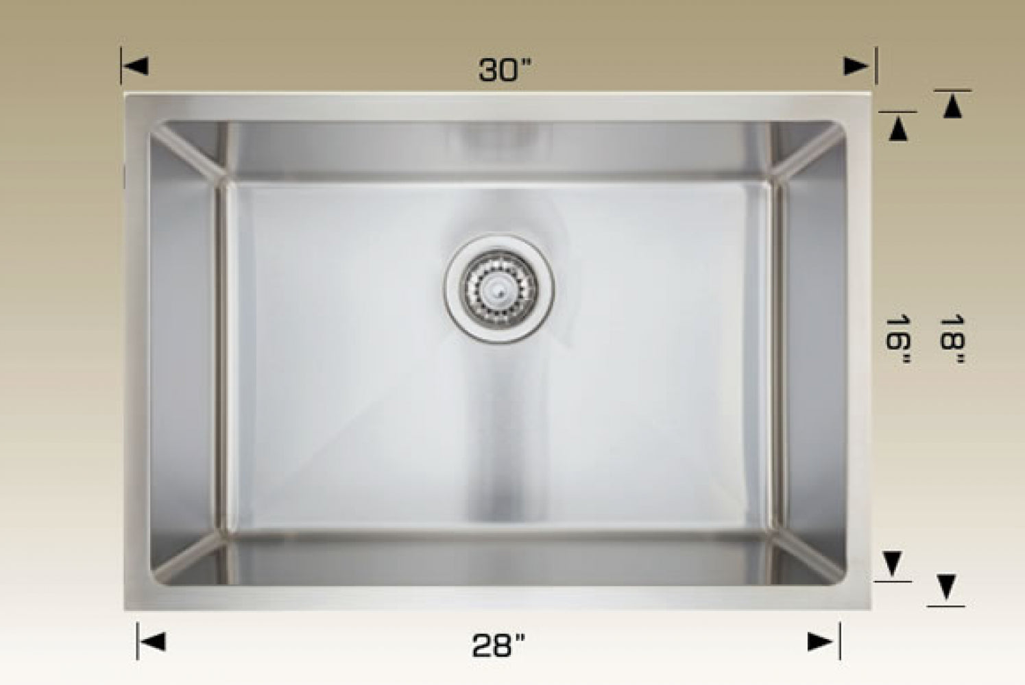 American Imaginations AI-34455 30" Stainless Steel Rectangle Stainless Steel Modern Kitchen Sink
