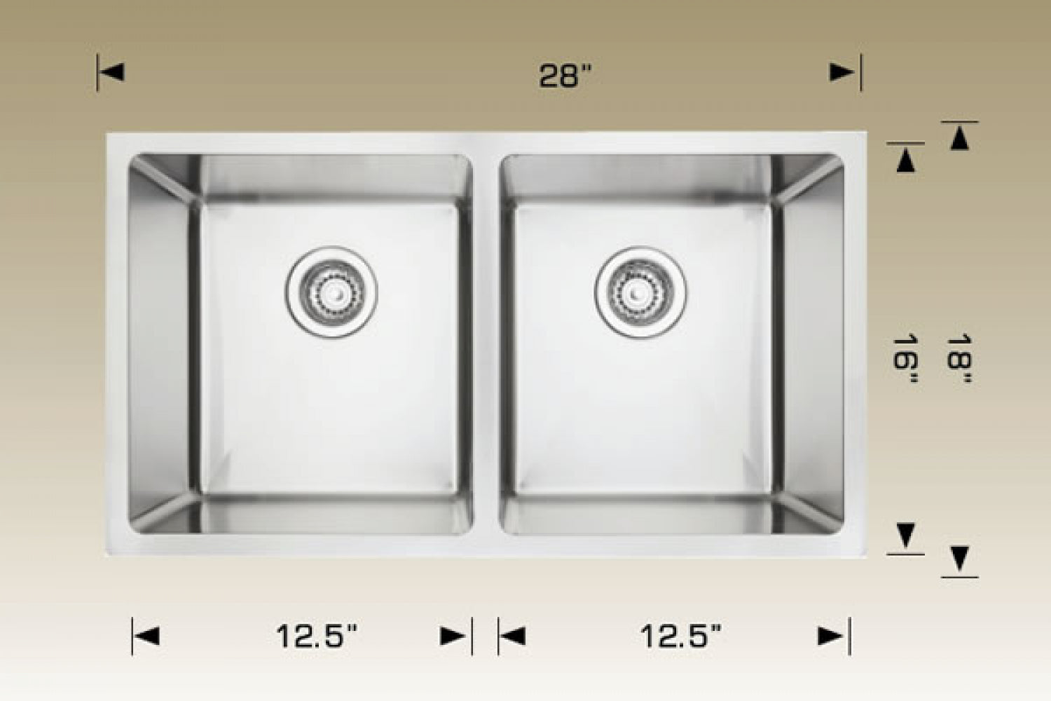 American Imaginations AI-34457 28" Stainless Steel Rectangle Stainless Steel Modern Kitchen Sink