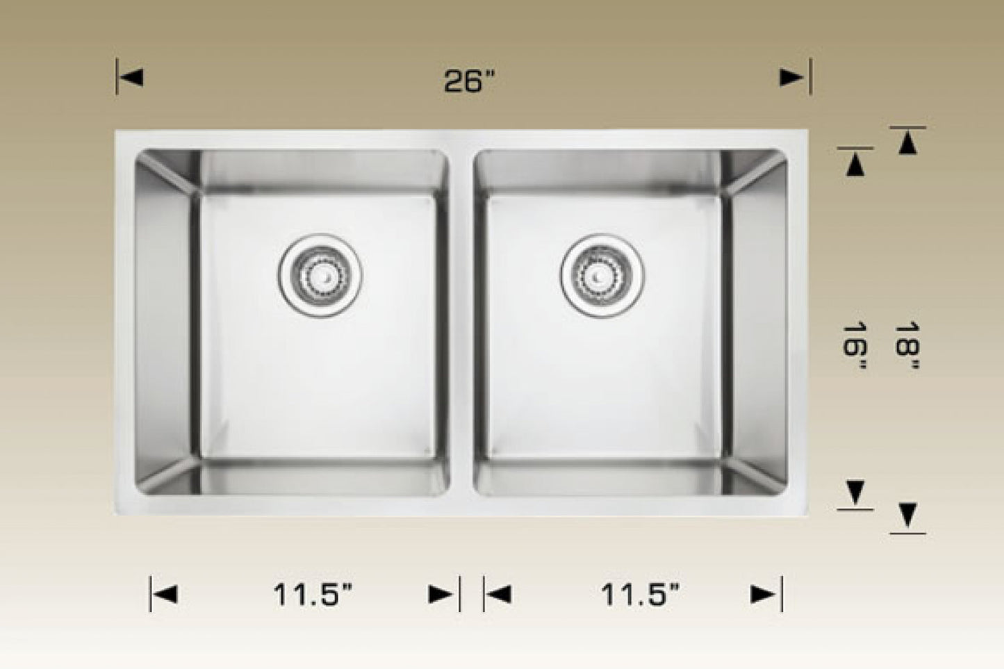 American Imaginations AI-34459 26" Stainless Steel Rectangle Stainless Steel Modern Kitchen Sink