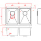 American Imaginations AI-34459 26" Stainless Steel Rectangle Stainless Steel Modern Kitchen Sink