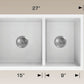 American Imaginations AI-34461 27" White Granite Composite Rectangle Granite Composite Modern Kitchen Sink