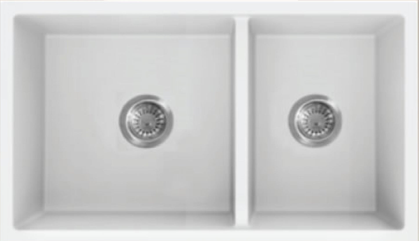 American Imaginations AI-34461 27" White Granite Composite Rectangle Granite Composite Modern Kitchen Sink