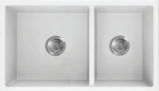 American Imaginations AI-34461 27" White Granite Composite Rectangle Granite Composite Modern Kitchen Sink