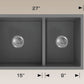 American Imaginations AI-34462 27" Grey Granite Composite Rectangle Granite Composite Modern Kitchen Sink