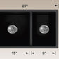 American Imaginations AI-34463 27" Black Granite Composite Rectangle Granite Composite Modern Kitchen Sink