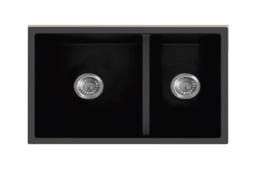 American Imaginations AI-34463 27" Black Granite Composite Rectangle Granite Composite Modern Kitchen Sink