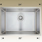American Imaginations AI-34464 24" Stainless Steel Rectangle Stainless Steel Modern Kitchen Sink
