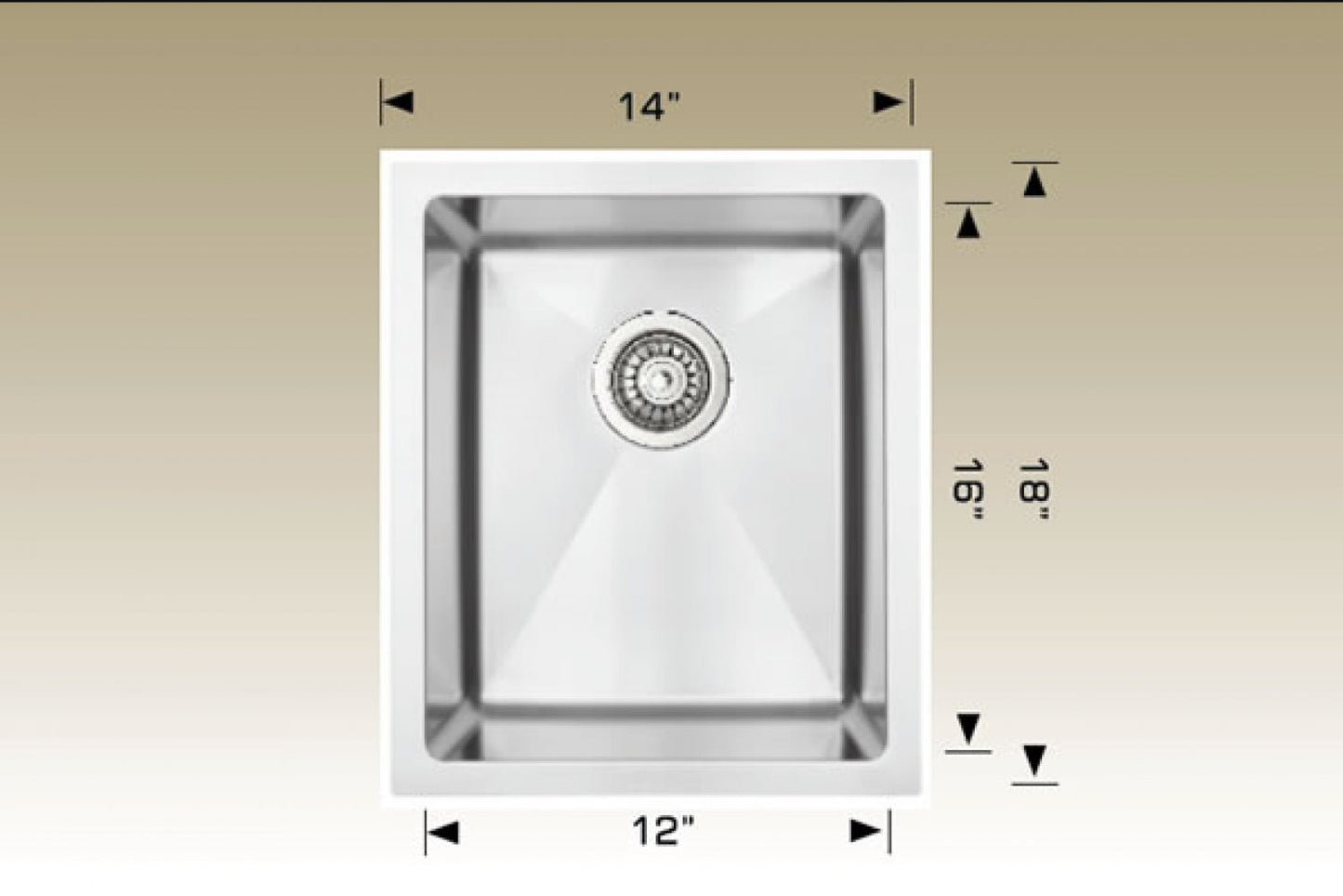 American Imaginations AI-34467 14" Stainless Steel Rectangle Stainless Steel Modern Kitchen Sink