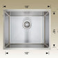 American Imaginations AI-34469 18" Stainless Steel Square Stainless Steel Modern Kitchen Sink