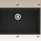 American Imaginations AI-34471 34" Black Granite Composite Rectangle Granite Composite Modern Kitchen Sink