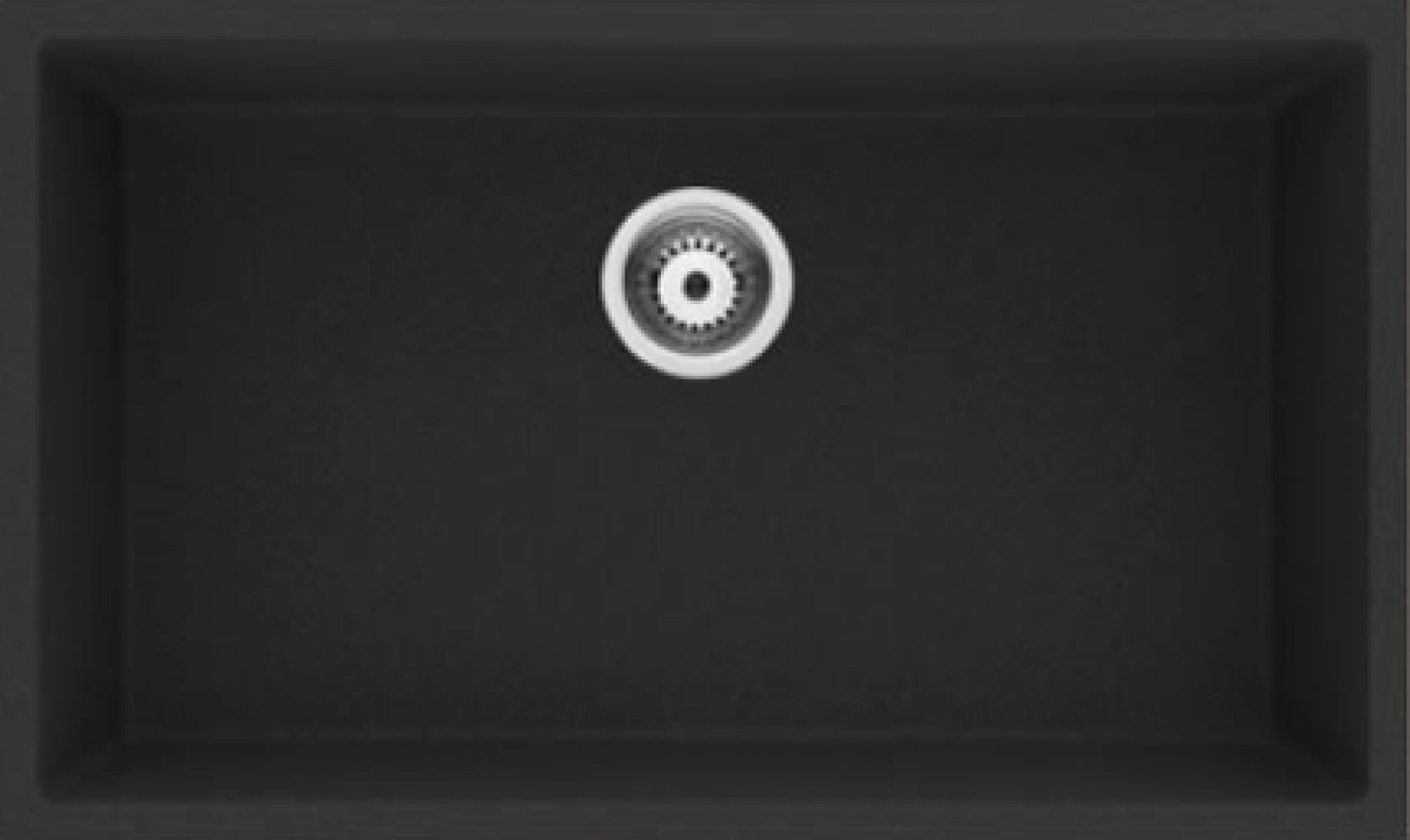 American Imaginations AI-34471 34" Black Granite Composite Rectangle Granite Composite Modern Kitchen Sink