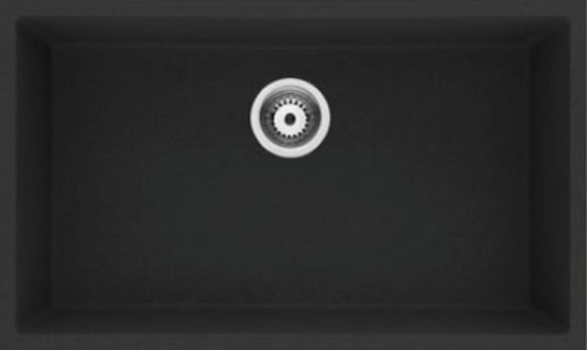 American Imaginations AI-34471 34" Black Granite Composite Rectangle Granite Composite Modern Kitchen Sink