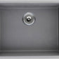 American Imaginations AI-34472 20" Grey Granite Composite Rectangle Granite Composite Modern Kitchen Sink