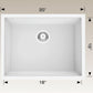 American Imaginations AI-34474 20" White Granite Composite Rectangle Granite Composite Modern Kitchen Sink