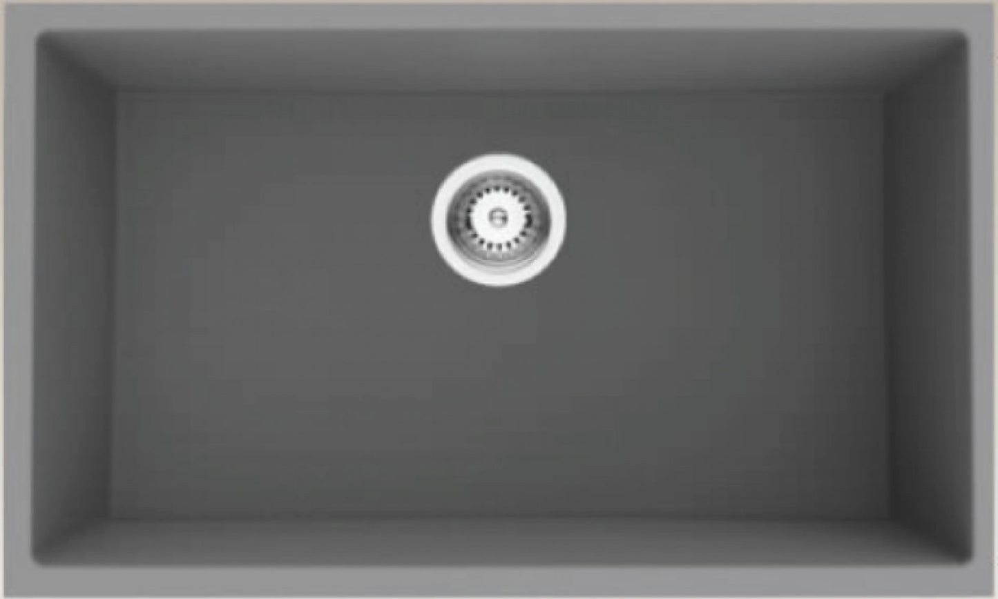 American Imaginations AI-34475 34" Grey Granite Composite Rectangle Granite Composite Modern Kitchen Sink