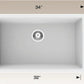 American Imaginations AI-34477 34" White Granite Composite Rectangle Granite Composite Modern Kitchen Sink