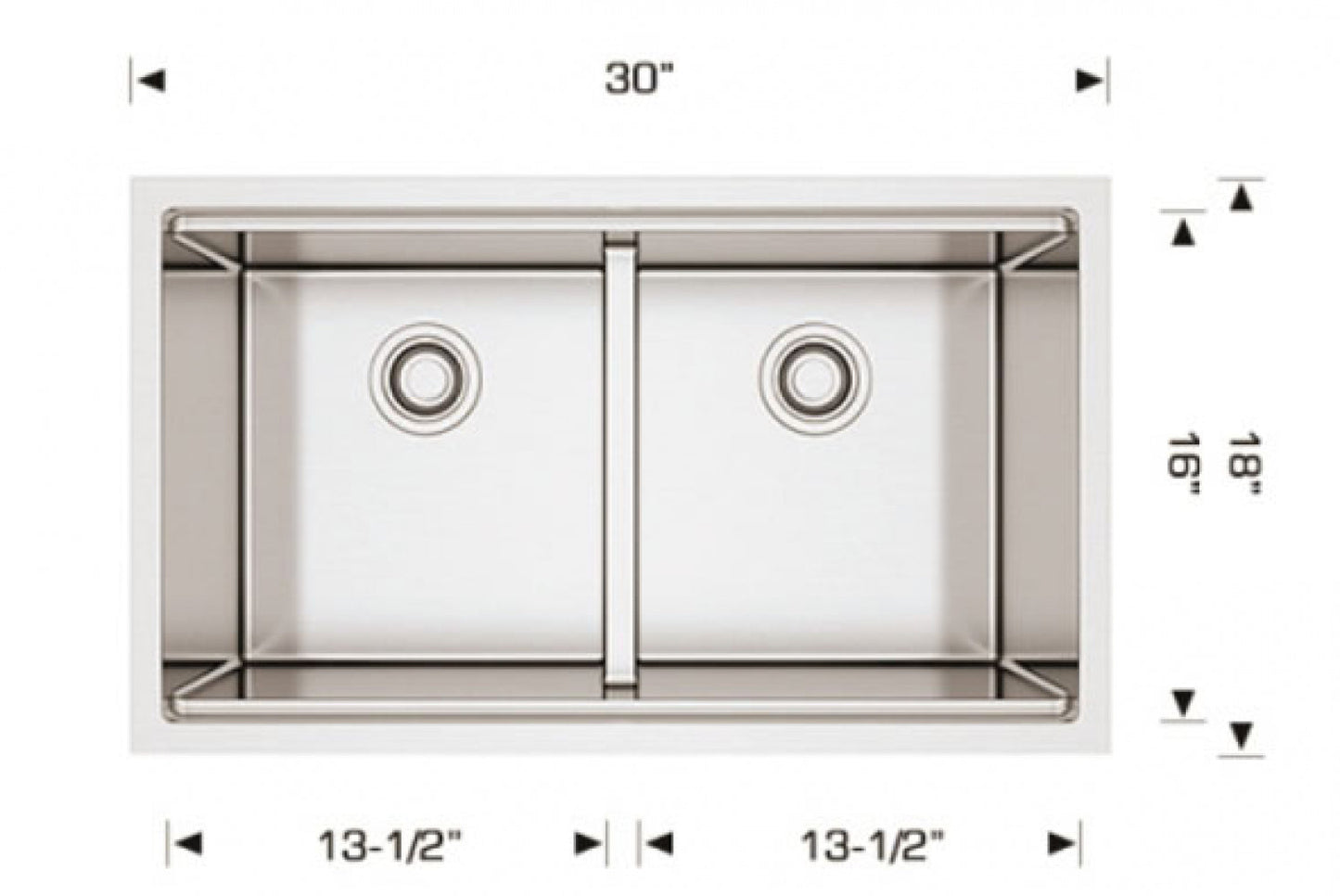 American Imaginations AI-34480 30" Stainless Steel Rectangle Stainless Steel Modern Kitchen Sink