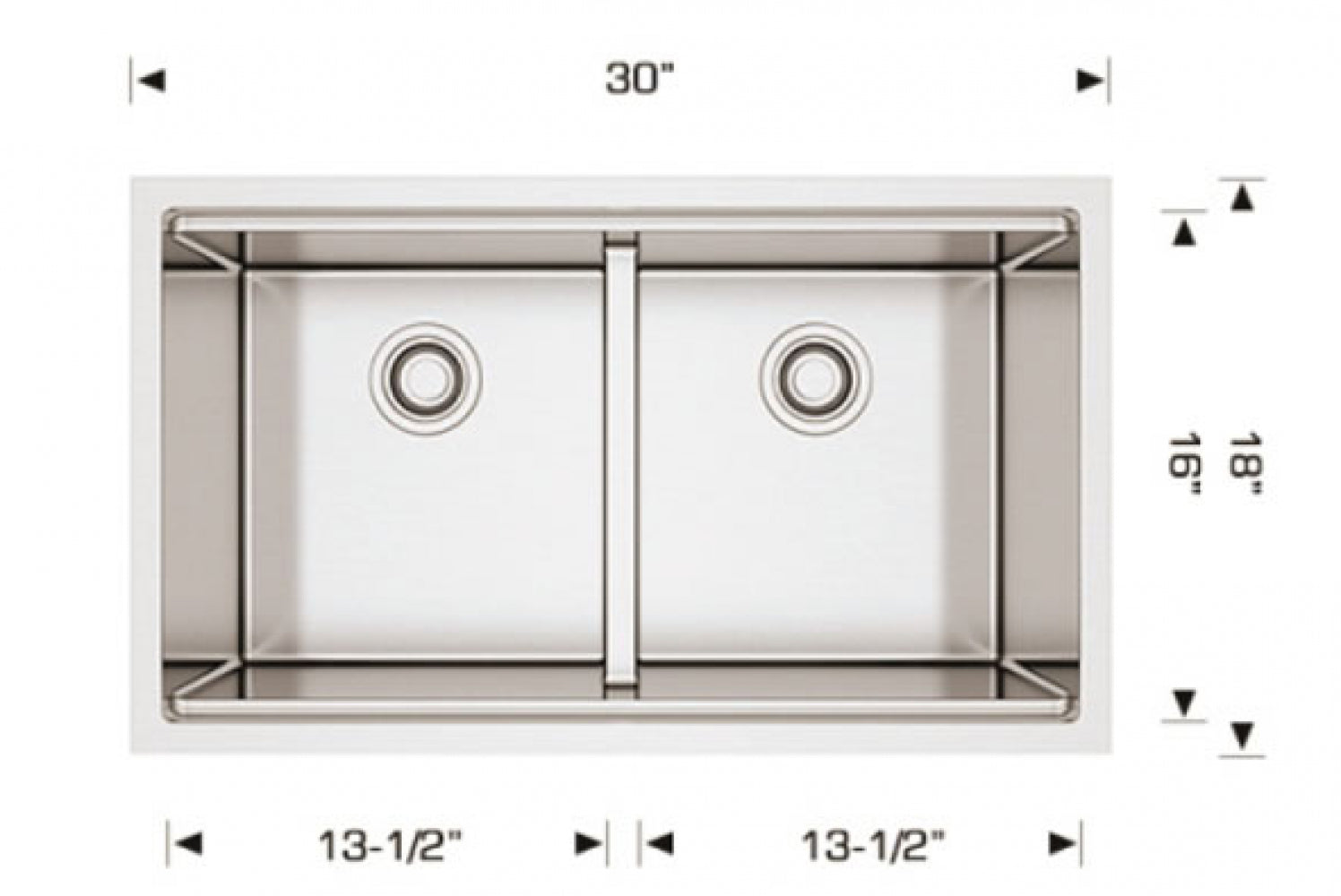 American Imaginations AI-34480 30" Stainless Steel Rectangle Stainless Steel Modern Kitchen Sink