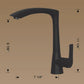 American Imaginations AI-34482 7" Black Stainless Steel Modern Kitchen Sink Faucet
