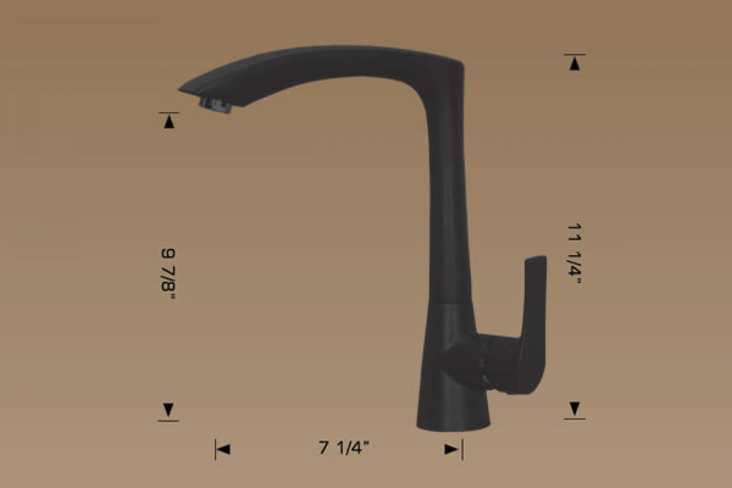 American Imaginations AI-34482 7" Black Stainless Steel Modern Kitchen Sink Faucet