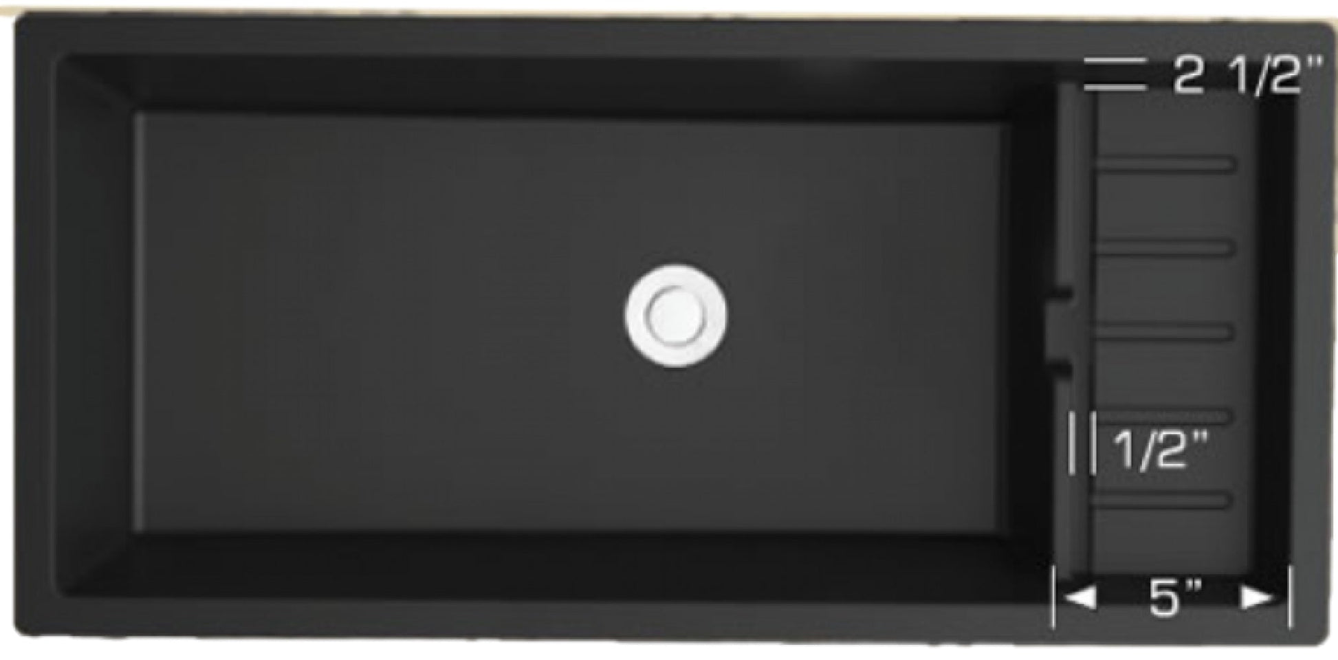 American Imaginations AI-34483 30" Black Granite Composite Rectangle Granite Composite Modern Kitchen Sink