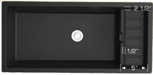 American Imaginations AI-34483 30" Black Granite Composite Rectangle Granite Composite Modern Kitchen Sink