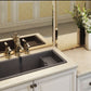 American Imaginations AI-34484 36" White Granite Composite Rectangle Granite Composite Modern Kitchen Sink